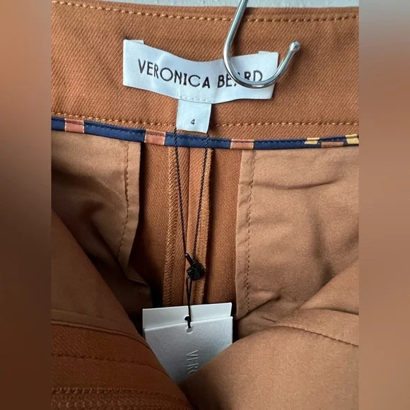 New VERONICA BEARD Arte Slit Flare Pants in Dark Ochre Size 4 - Picture 8 of 14